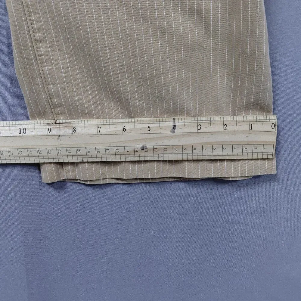 Gap Low Rise Cropped Beige Pocket Pinstripe Capri Pants Women Size 1
